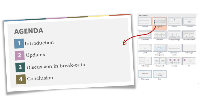 Part 4 of a PowerPoint template - slide layouts