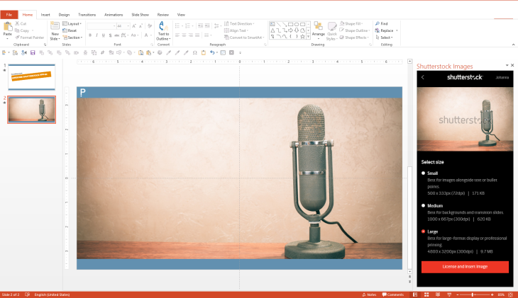 Shutterstock Microsoft PowerPoint Add-in